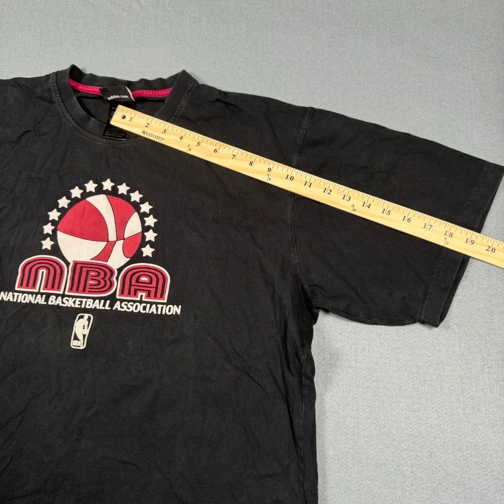 Adidas NBA National Basketball Association Graphic T-Shirt Mens XL Black Vintage